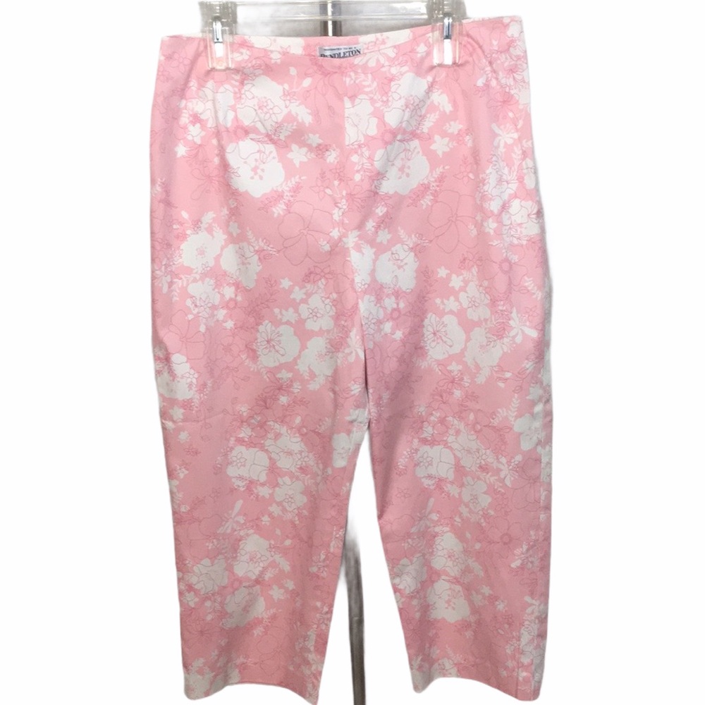 Pendleton Pink White Floral Cropped Pants
